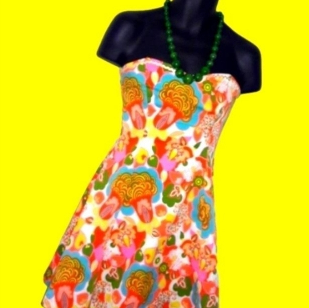 shoshanna Colorful Vintage Party Dress, 2